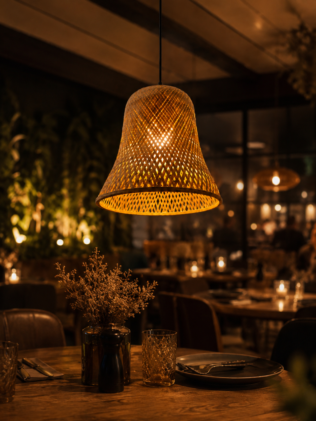 Eco-friendly Bamboo  aesthetic hanging light