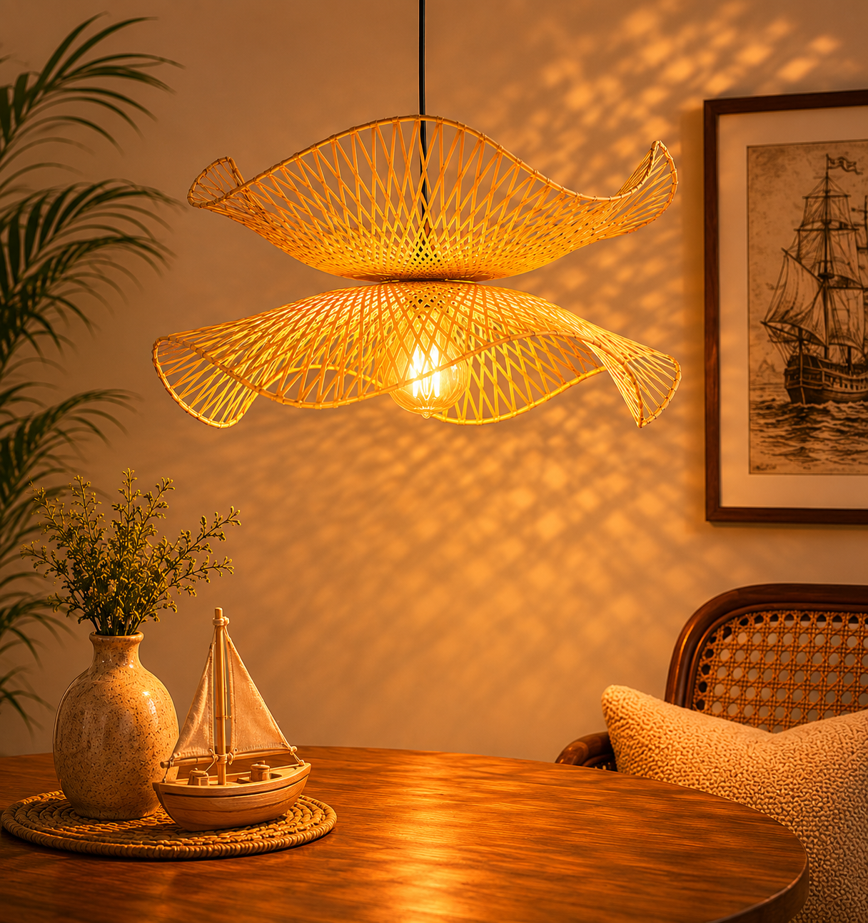 The Hill™ | Meridian wave Floor & celling Lamp – Handcrafted in Northeast India