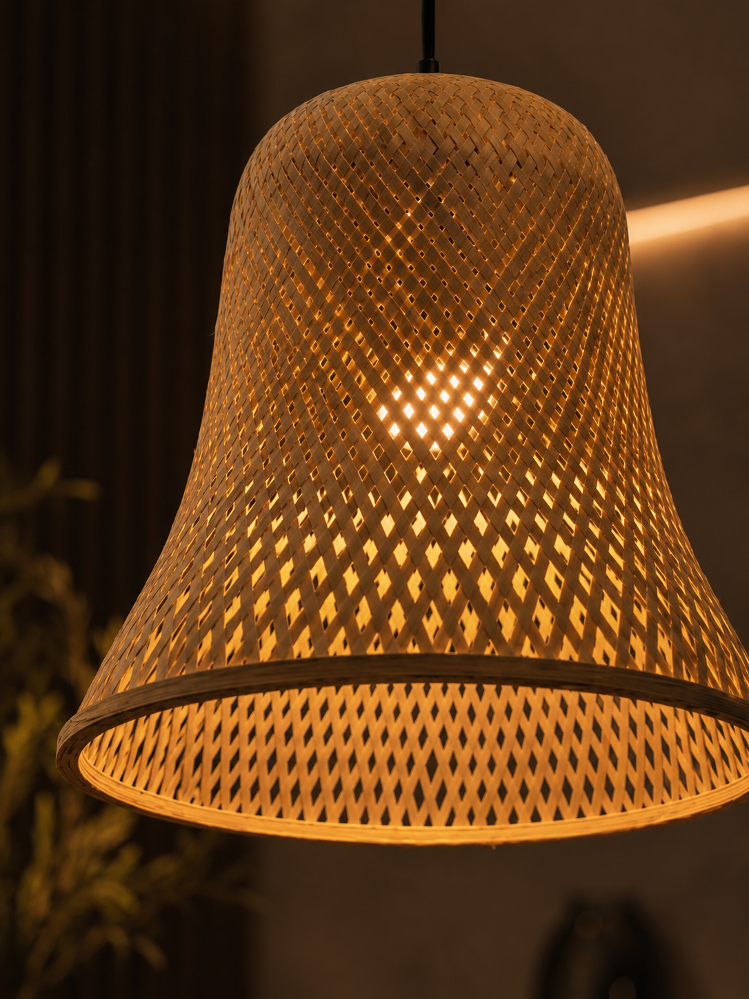 Eco-friendly Bamboo  aesthetic hanging light