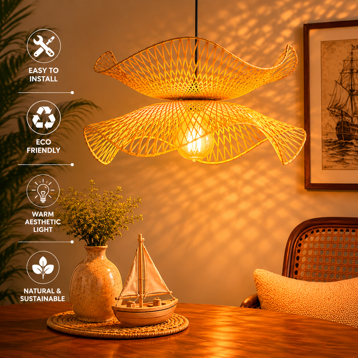 The Hill™ | Meridian wave Floor & celling Lamp – Handcrafted in Northeast India