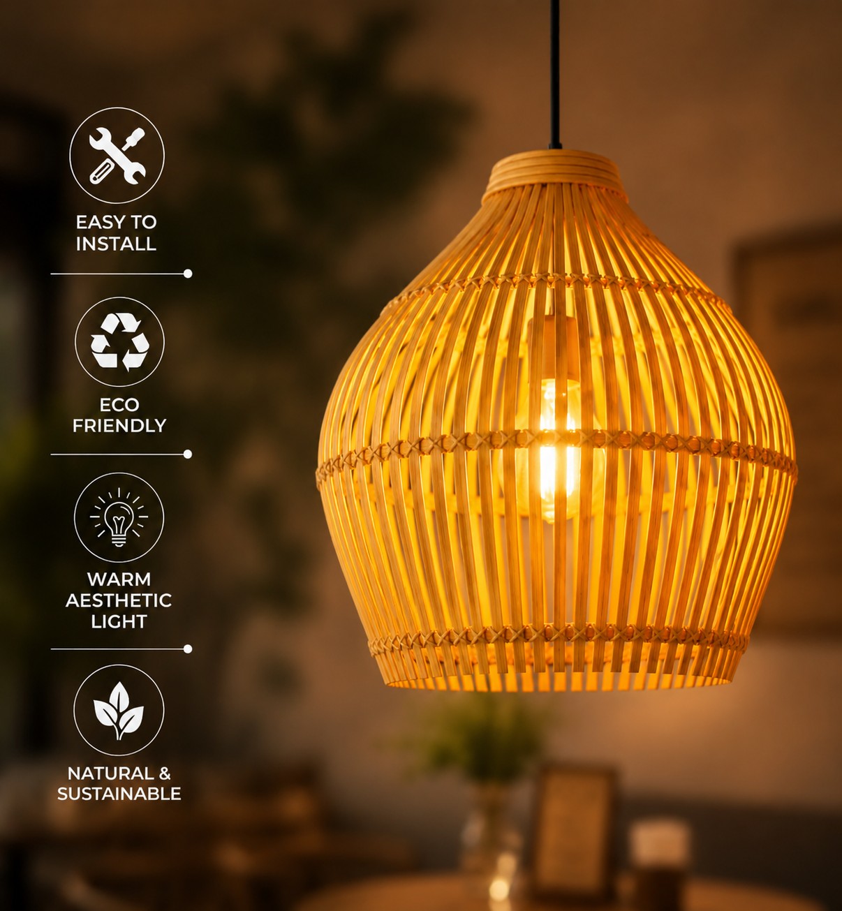 Traditional Northeast Bamboo Weave Aesthetic Lamp