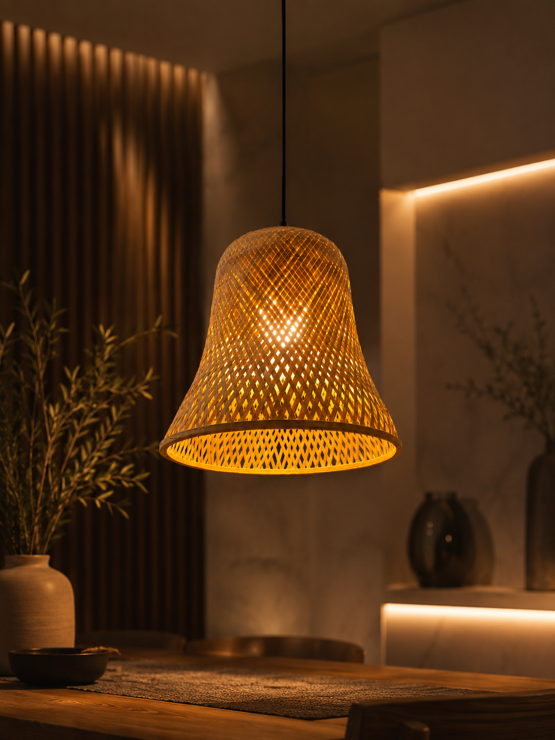 Eco-friendly Bamboo  aesthetic hanging light