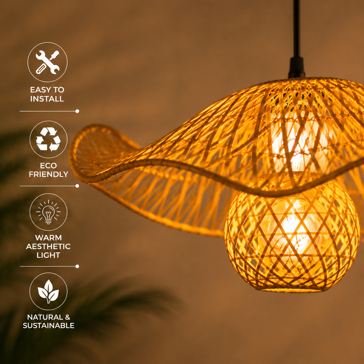 The Hill™ | Artisan Wave Bamboo Light – Made in Northeast India