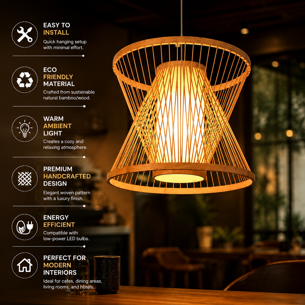 The Hill Hourglass Hanging Lamp – Warm Ambient Lighting